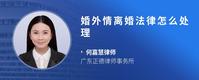 婚外情离婚法律怎么处理