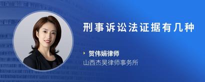 刑事诉讼法证据有几种