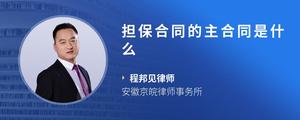 担保合同的主合同是什么