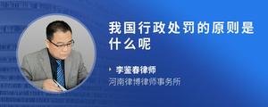 我国行政处罚的原则是什么呢