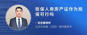 担保人用房产证作为担保可行吗