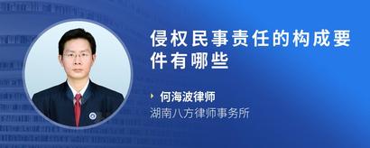 侵权民事责任的构成要件有哪些