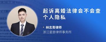 起诉离婚法律会不会查个人隐私