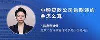 小额贷款公司逾期违约金怎么算