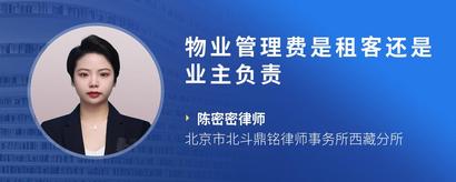 物业管理费是租客还是业主负责