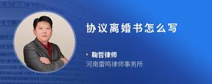 协议离婚书怎么写