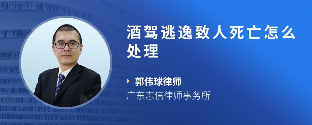 酒驾逃逸致人死亡怎么处理