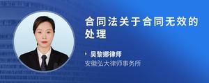 合同法关于合同无效的处理