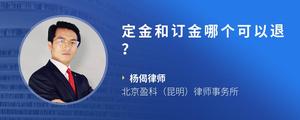 定金和订金哪个可以退？