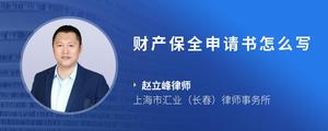 财产保全申请书怎么写