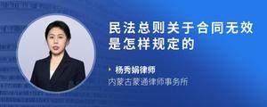 民法总则关于合同无效是怎样规定的