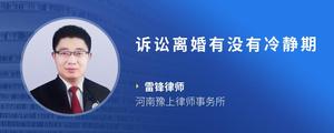 诉讼离婚有没有冷静期