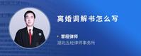 离婚调解书怎么写
