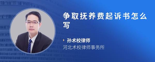争取抚养费起诉书怎么写
