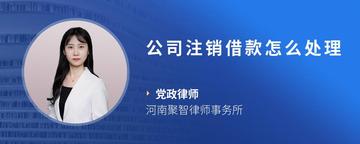 公司注销借款怎么处理