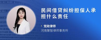 民间借贷纠纷担保人承担什么责任