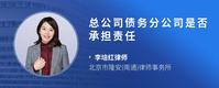 总公司债务分公司是否承担责任