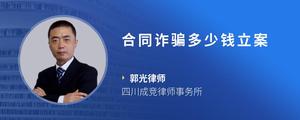 合同诈骗多少钱立案