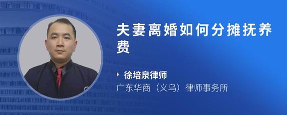 夫妻离婚如何分摊抚养费