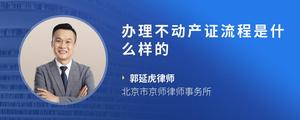 办理不动产证流程是什么样的