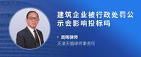 建筑企业被行政处罚公示会影响投标吗