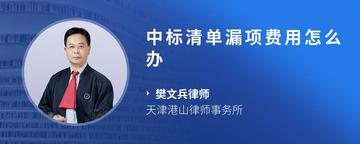 中标清单漏项费用怎么办