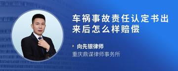 车祸事故责任认定书出来后怎么样赔偿
