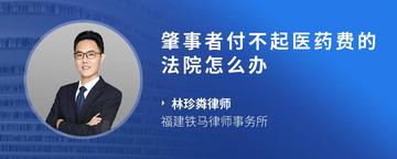 肇事者付不起医药费的法院怎么办