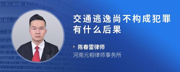 交通逃逸尚不构成犯罪有什么后果