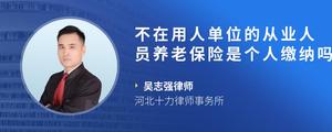 不在用人单位的从业人员养老保险是个人缴纳吗
