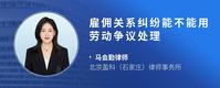 雇佣关系纠纷能不能用劳动争议处理