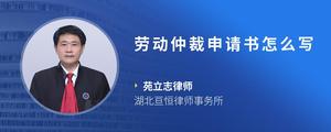 劳动仲裁申请书怎么写