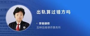 出轨算过错方吗