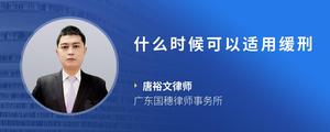 什么时候可以适用缓刑