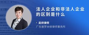 法人企业和非法人企业的区别是什么