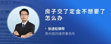 房子交了定金不想要了怎么办