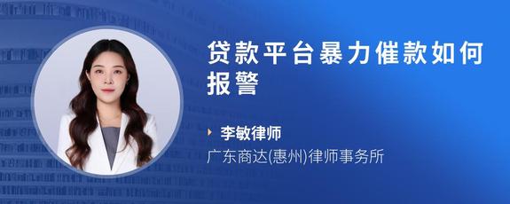 贷款平台暴力催款如何报警