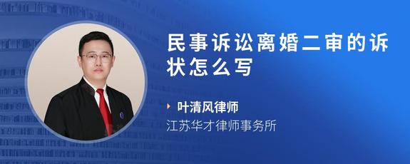 民事诉讼离婚二审的诉状怎么写