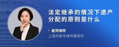 法定继承的情况下遗产分配的原则是什么
