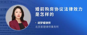 婚前购房协议法律效力是怎样的