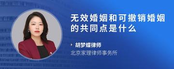 无效婚姻和可撤销婚姻的共同点是什么