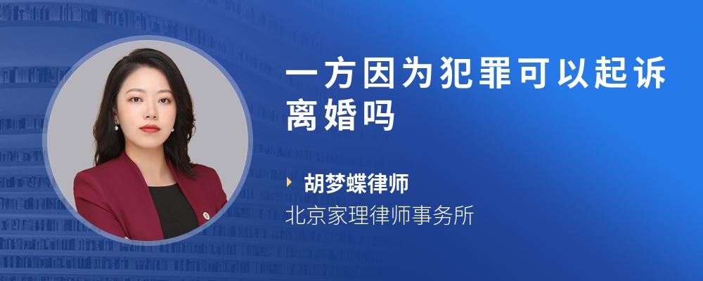 一方因为犯罪可以起诉离婚吗