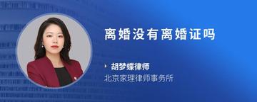 离婚没有离婚证吗