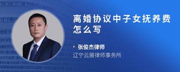 离婚协议中子女抚养费怎么写