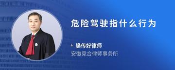 危险驾驶指什么行为