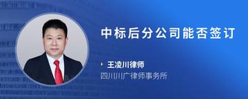 中标后分公司能否签订