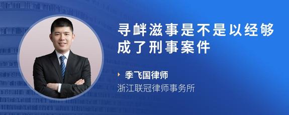 寻衅滋事是不是以经够成了刑事案件